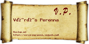Vörös Perenna névjegykártya